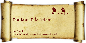 Mester Márton névjegykártya