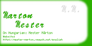 marton mester business card